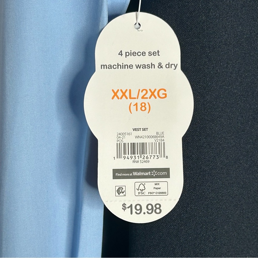 Wonder Nation Boys 4-Piece Blue Suit Size XXL (18) - Picture 7 of 9